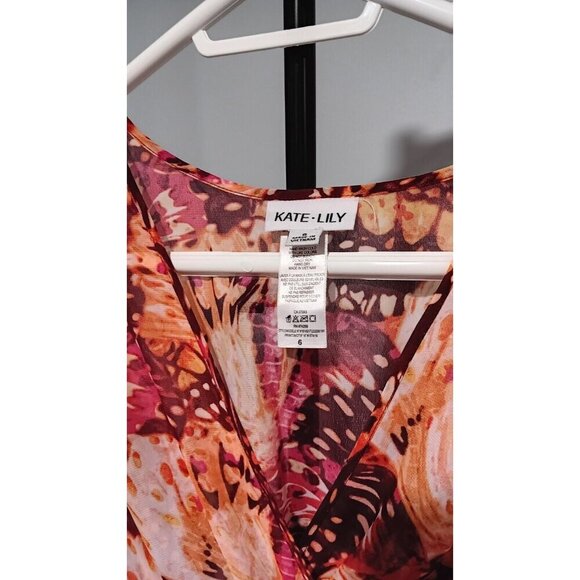 Size 6 Kate Lily Spring Summer Dress Stretch Waistband Long - Picture 2 of 7